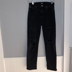 Ripped Black High Rise Jeans